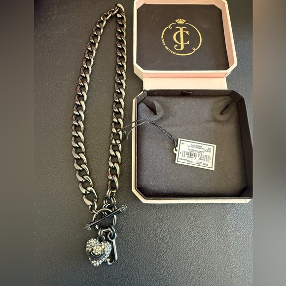 Juicy Couture Black Pave Crystal Heart Toggle Charm - Picture 3 of 3